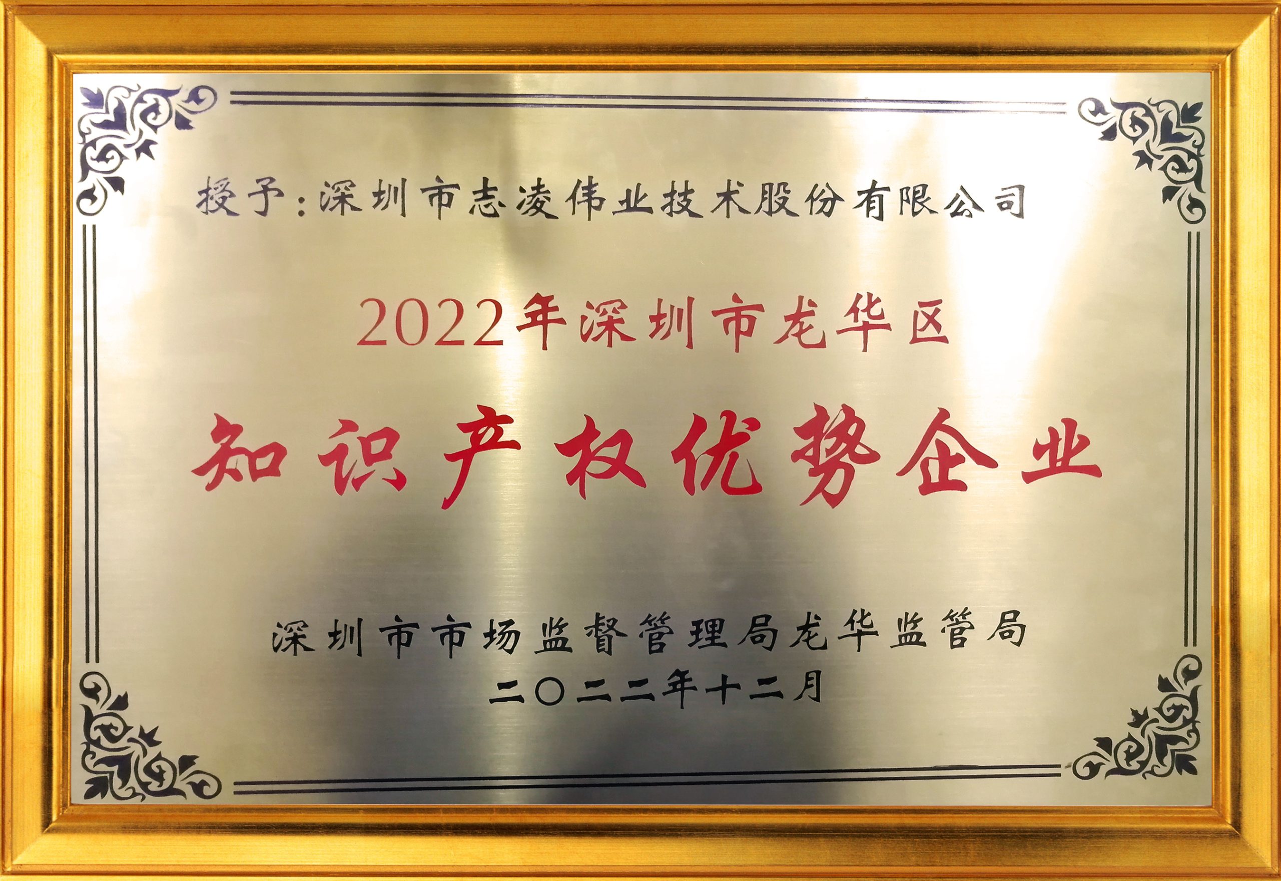 2022年深圳市龍華區(qū)知識(shí)產(chǎn)權(quán)優(yōu)勢企業(yè)